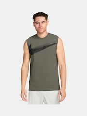 Nike Khaki Dri-FIT Sleeveless Training T-Shirt - Image 1 of 3