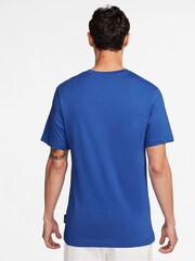 Nike Blue Graphic Printed 100% Cotton T-Shirt - Image 2 of 8