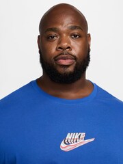Nike Blue Graphic Printed 100% Cotton T-Shirt - Image 7 of 8