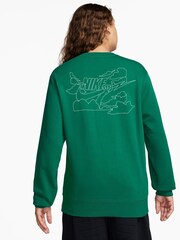 Nike Green Club Printed Graphic Sweatshirt - Image 2 of 3