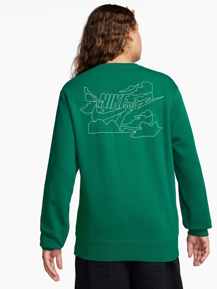 Nike Green Club Printed Graphic Sweatshirt - Image 2 of 3