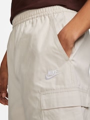 Nike Light Wood Natural 100% Cotton Club Fleece Cargo Shorts - Image 5 of 8