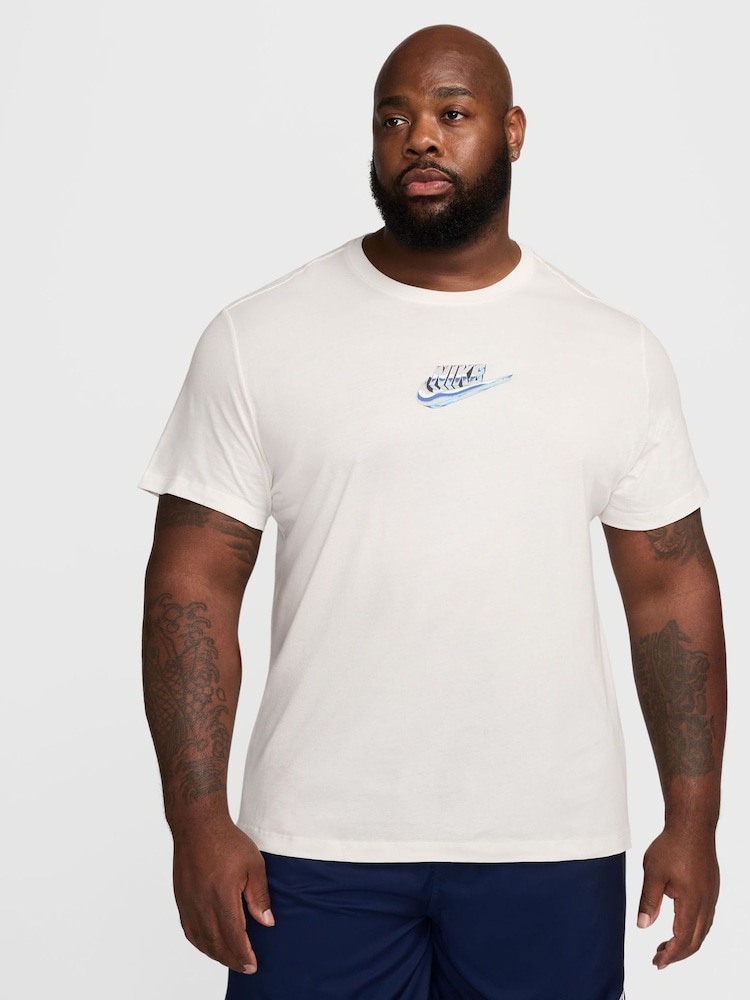 Nike White Graphic Printed 100% Cotton T-Shirt - Image 1 of 5