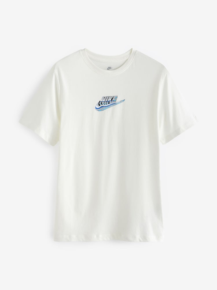Nike White Graphic Printed 100% Cotton T-Shirt - Image 5 of 5