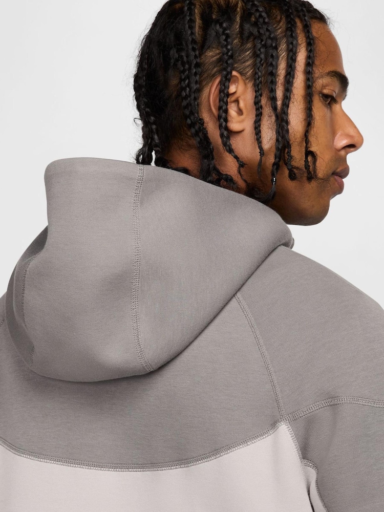 Nike Iron Grey/Black Tech Fleece Zip-Up Hoodie - Image 6 of 7