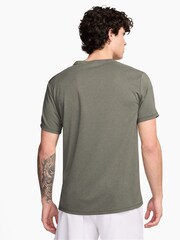 Nike Khaki Miler Swoosh Dri-FIT Short Sleeve Running Top - Image 2 of 3