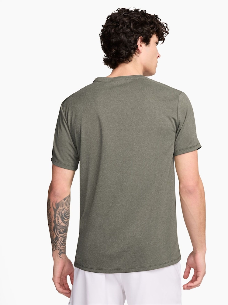 Nike Khaki Miler Swoosh Dri-FIT Short Sleeve Running Top - Image 2 of 3