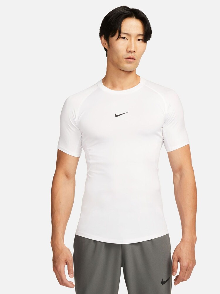 Nike White Pro Dri-FIT Tight Short Sleeve Training Top - Image 1 of 5