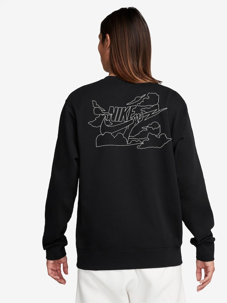 Nike Black Club Printed Graphic Sweatshirt - Image 2 of 7