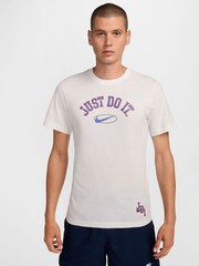 Biały - Koszulka z grafiką Nike Just Do It, 100% bawełna - Obraz 1 z 1