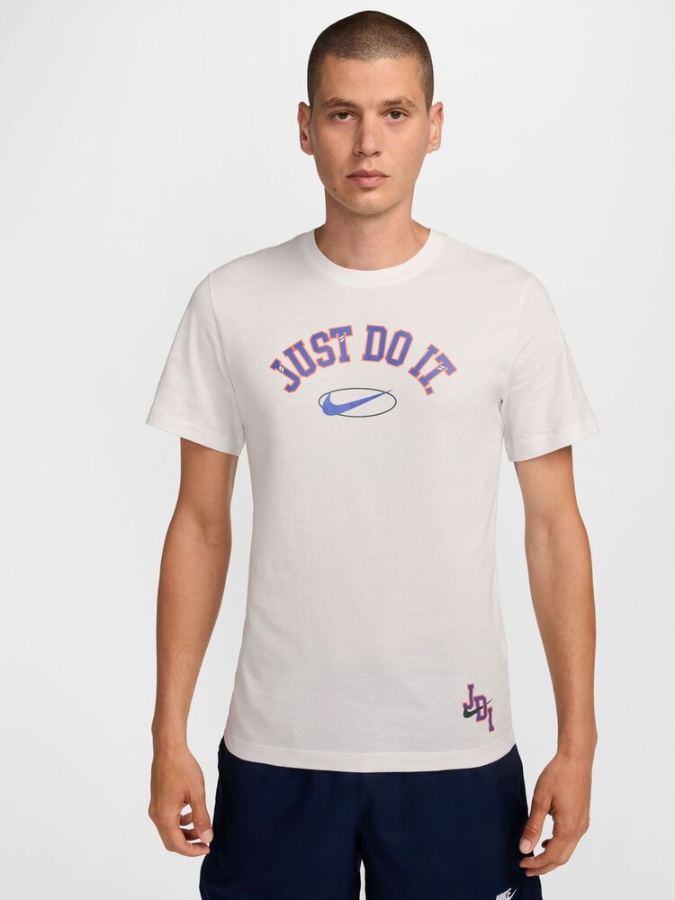 Biały - Koszulka z grafiką Nike Just Do It, 100% bawełna - Obraz 1 z 1