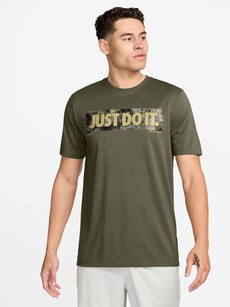 Nike Brown Dri-FIT Training T-Shirt - Image 1 of 3