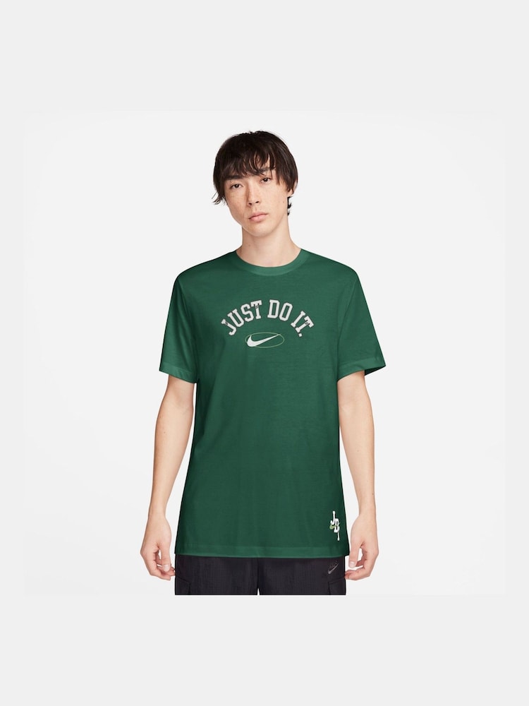Nike Green Just Do It Graphic 100% Cotton T-Shirt - Image 1 of 1 Nike Green Just Do It Graphic 100% Cotton T-Shirt - Image 1 of 1