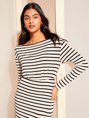 Friends Like These White Jersey Slash Neck Midi Dress - Image 2 of 4