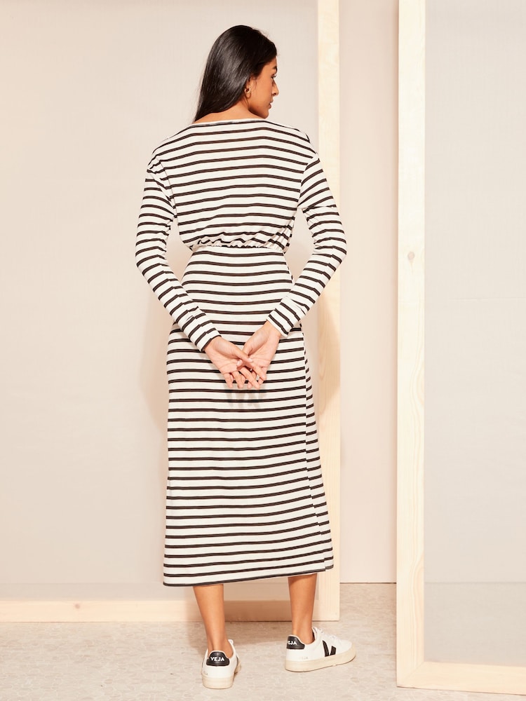 Friends Like These White Jersey Slash Neck Midi Dress - Image 4 of 4
