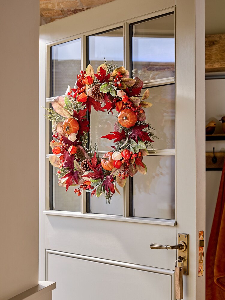 Orange Autumn Pumpkin Large Wreath - Image 2 of 4