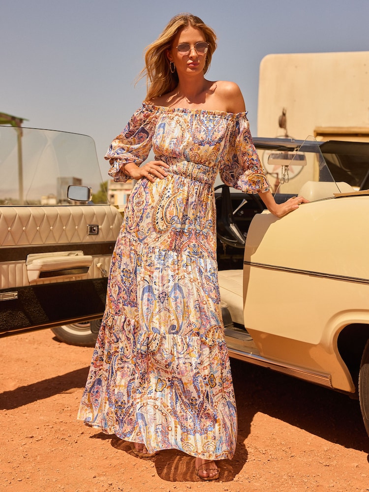 Friends Like These Paisley Bardot Midaxi Dress - Image 1 of 4