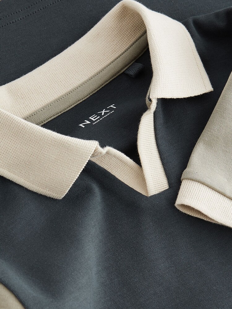 Charcoal Grey Revere Collar Short Sleeve 100% Cotton Polo Shirt (3-16yrs) - Image 7 of 7 Charcoal Grey Revere Collar Short Sleeve 100% Cotton Polo Shirt (3-16yrs) - Image 7 of 7