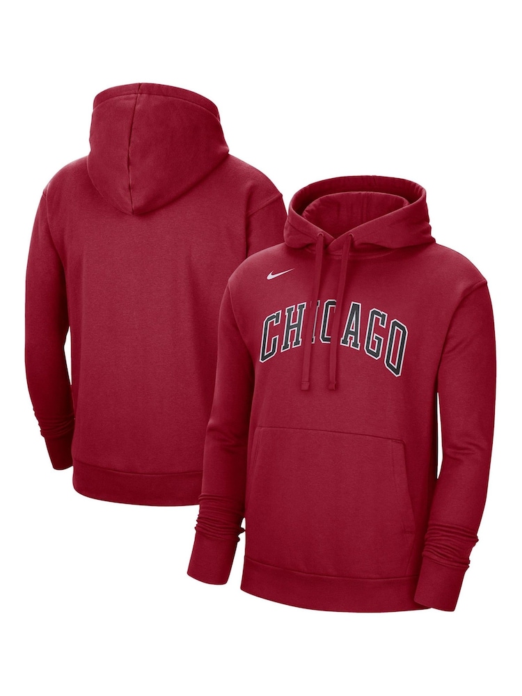 Fanatics RedNBA Chicago Bulls City Edition Essential Fleece Hoodie - Team Crimson - Image 1 of 3