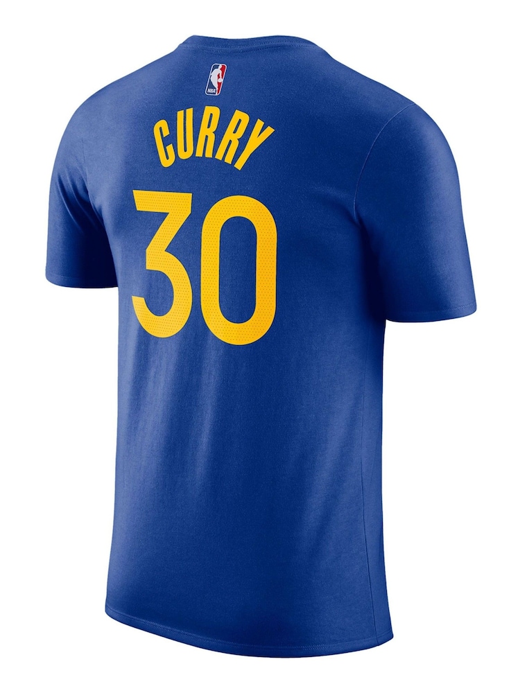Fanatics Blue 100% Cotton NBA Golden State Warriors Name and Number Icon T-Shirt - Image 3 of 3