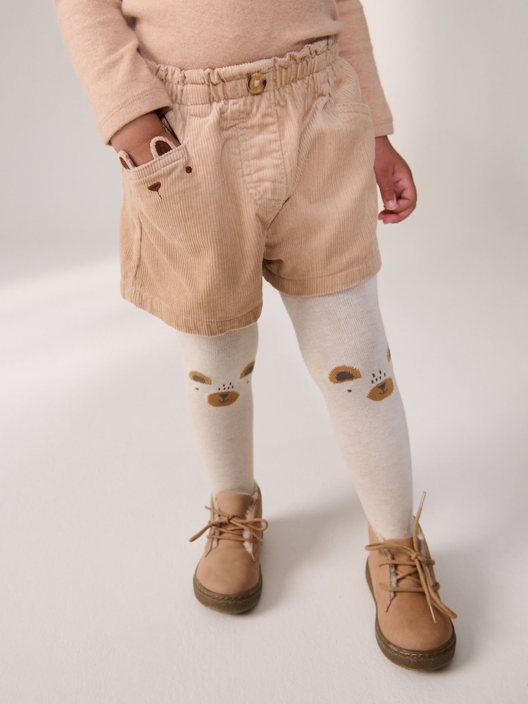 Neutral 100% Cotton Co-ord Short And Tights Set (3mths-7yrs) - Image 1 of 8