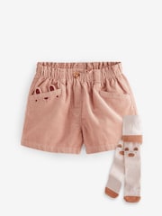 Neutral 100% Cotton Co-ord Short And Tights Set (3mths-7yrs) - Image 4 of 8