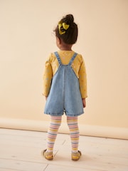 Denim Cat Embellished 100% Cotton Dungarees 3 Piece Set (3mths-7yrs) - Image 3 of 10