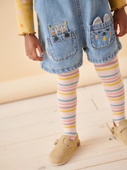 Denim Cat Embellished 100% Cotton Dungarees 3 Piece Set (3mths-7yrs) - Image 5 of 10