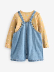Denim Cat Embellished 100% Cotton Dungarees 3 Piece Set (3mths-7yrs) - Image 8 of 10