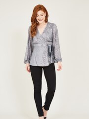Yumi Silver Sequin Blouses - Image 3 of 5