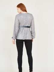 Yumi Silver Sequin Blouses - Image 4 of 5