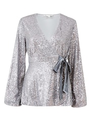 Yumi Silver Sequin Blouses - Image 5 of 5
