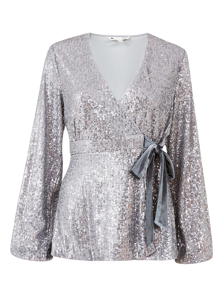 Yumi Silver Sequin Blouses - Image 5 of 5
