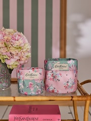 Cath Kidston Set of 2 Green/Pink Floral Reversible Storage Bags - Image 2 of 7