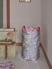 Cath Kidston Green/Pink Floral Laundry Hamper - Image 1 of 7