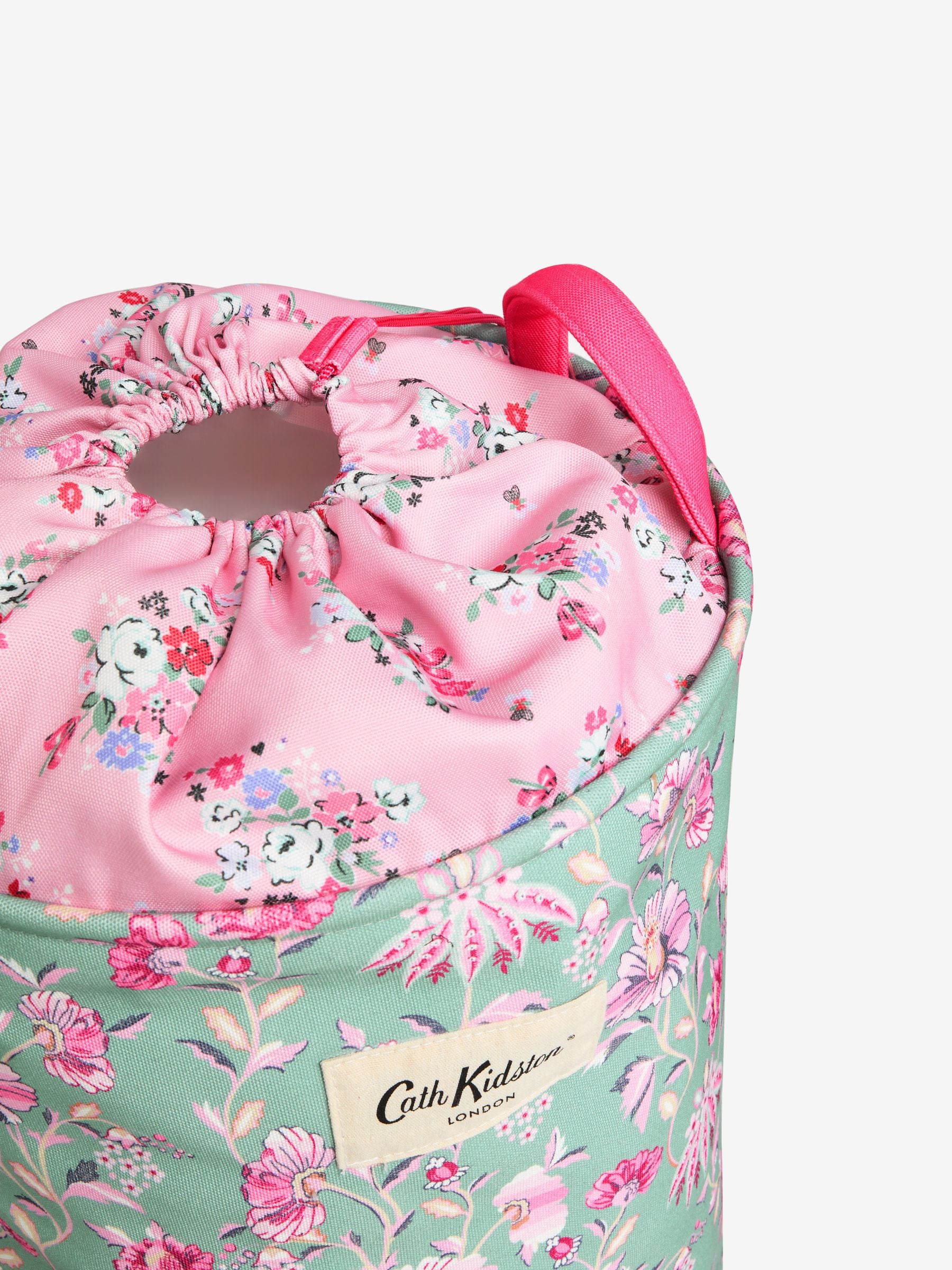 Buy Cath Kidston Green Pink Floral Laundry Hamper from Next Luxembourg
