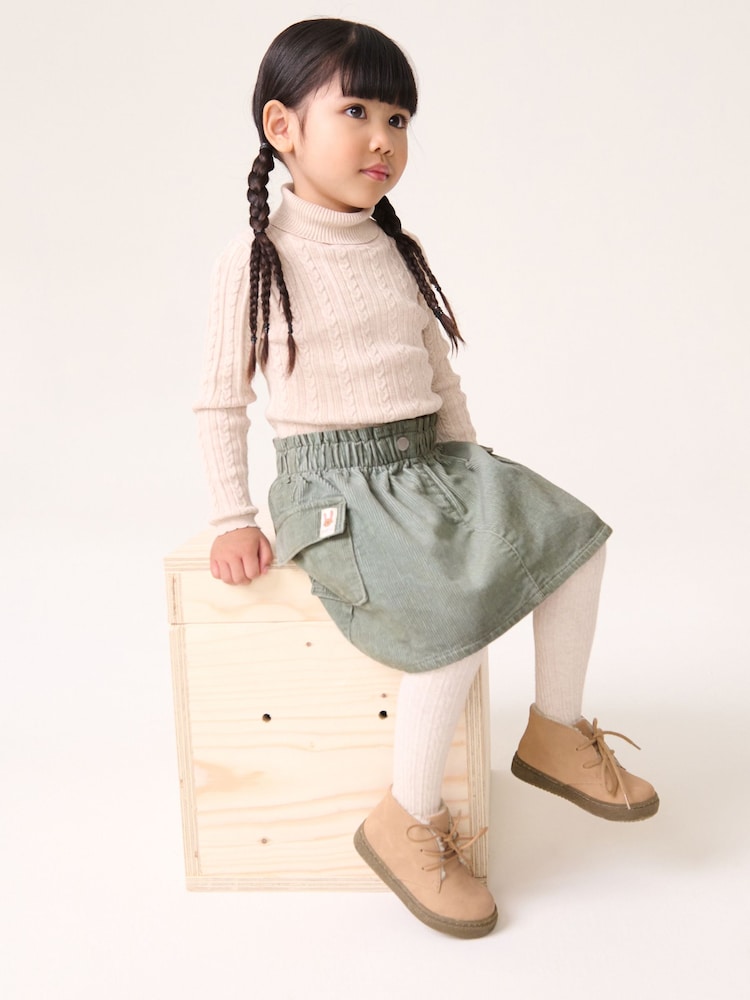 Khaki Green 100% Cotton Co-ord Skirt (3mths-7yrs) - Image 2 of 7