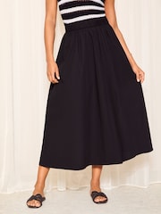 Friends Like These Black Boho Maxi Tiered Cotton Skirt - Image 1 of 4