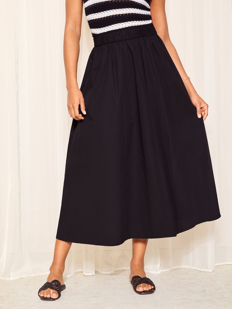 Friends Like These Black Boho Maxi Tiered Cotton Skirt - Image 1 of 4