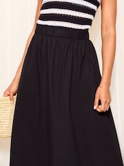 Friends Like These Black Boho Maxi Tiered Cotton Skirt - Image 2 of 4