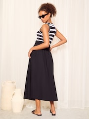 Friends Like These Black Boho Maxi Tiered Cotton Skirt - Image 4 of 4