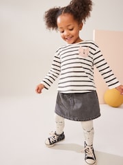 Black/White 100% Cotton Skirt, T-Shirt and Tights Set (3mths-7yrs) - Image 1 of 11