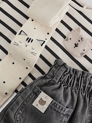 Black/White 100% Cotton Skirt, T-Shirt and Tights Set (3mths-7yrs) - Image 11 of 11
