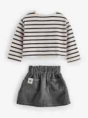 Black/White 100% Cotton Skirt, T-Shirt and Tights Set (3mths-7yrs) - Image 9 of 11