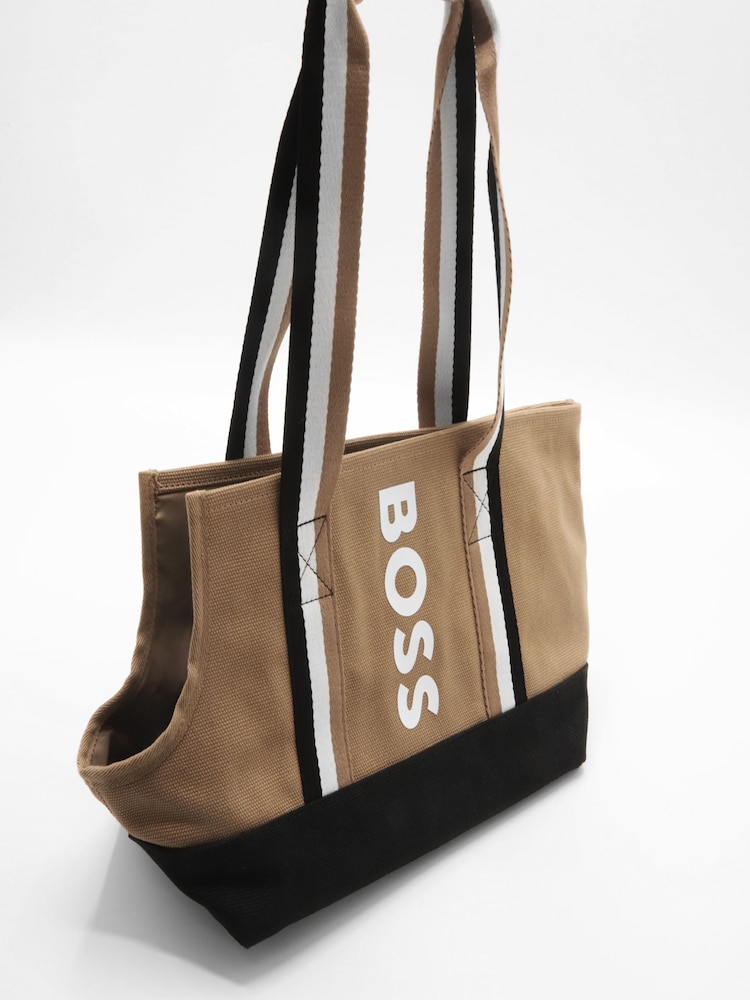 BOSS Brown Dog Canvas 100% Cotton Tote - Image 1 of 4 BOSS Brown Dog Canvas 100% Cotton Tote - Image 1 of 4
