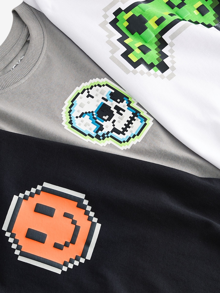 Noir/Blanc/Gris Pixel - Lot de 100% 3 (3-16ans) - Image 4 of 6