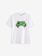 črna/bela/siva pixel - v standardnem kroju Graphic 100% Bombaž kratek rokav; s kratkimi rokavi majica 3 Pack (3-16yrs) - Slika 5 iz 6