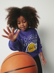 Purple Los Angeles Lakers NBA License Sweatshirt (3-16yrs) - Image 4 of 8