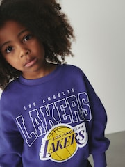 Purple Los Angeles Lakers NBA License Sweatshirt (3-16yrs) - Image 5 of 8
