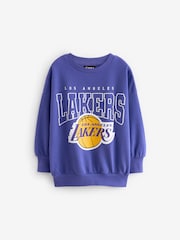 Purple Los Angeles Lakers NBA License Sweatshirt (3-16yrs) - Image 6 of 8
